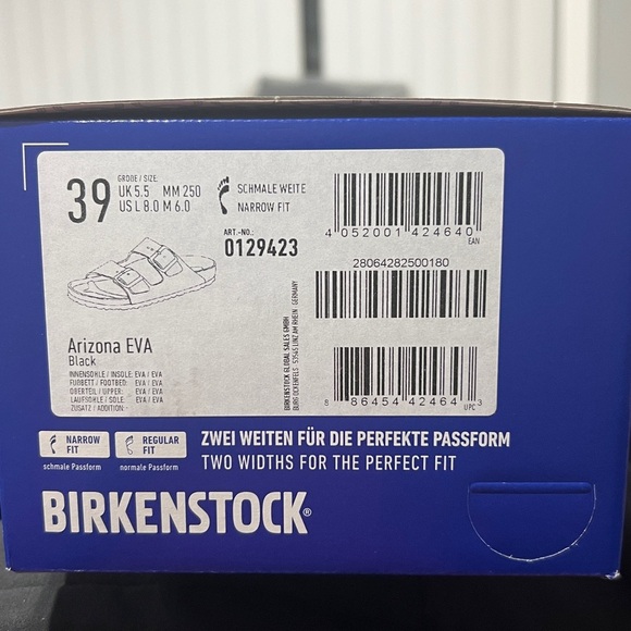 New NIB Birkenstock Arizona Eva sandals black 8-8.5 or 39 - Picture 8 of 8